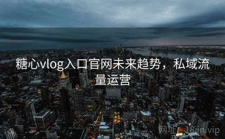 糖心vlog入口官网未来趋势，私域流量运营